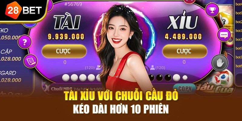 Tài Xỉu với chuỗi cầu đỏ kéo dài hơn 10 phiên